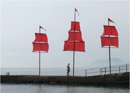 Petites nouvelles russes - Les voiles écarlates - Grine - Des voiles rouges sur la mer