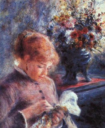 Petites nouvelles russes - Les voiles écarlates - Grine - Pierre-Auguste Renoir, La couseuse, 1879