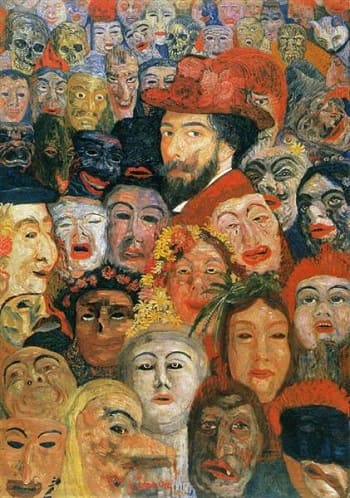 Petites nouvelles russes : James Ensor, autoportrait avec masques, 1899